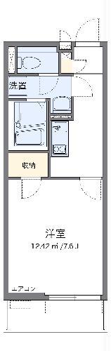 クレイノグラシアス ワン(1K/2階)の間取り写真
