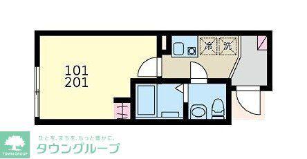 東京メトロ丸ノ内線 東高円寺駅 徒歩7分 3階建 新築(1K/1階)の間取り写真
