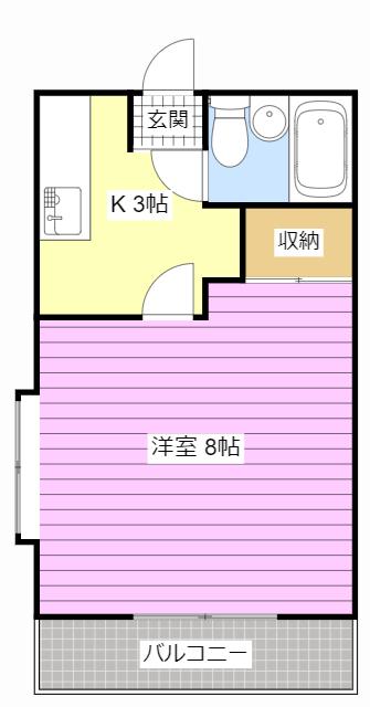 ドリームヒル(1K/1階)の間取り写真