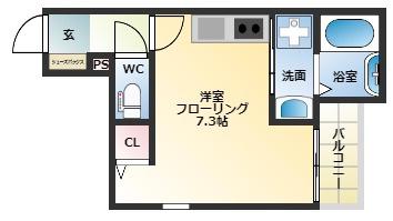 SPERANZA二日市(ワンルーム/1階)の間取り写真