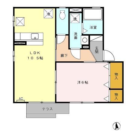 アストゥペンダ(1LDK/1階)の間取り写真