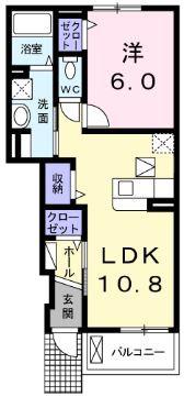 ベル ルミエール(1LDK/1階)の間取り写真