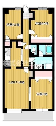 グランフィル和光(3LDK/9階)の間取り写真