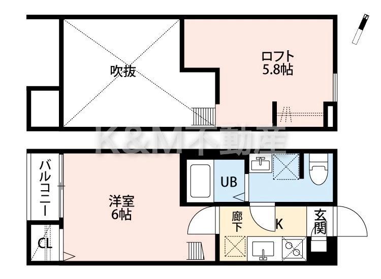 CASA VECCHIA II(1K/2階)の間取り写真