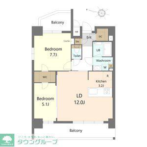 S-RESIDENCE上社南AMANTE(2LDK/4階)の間取り写真