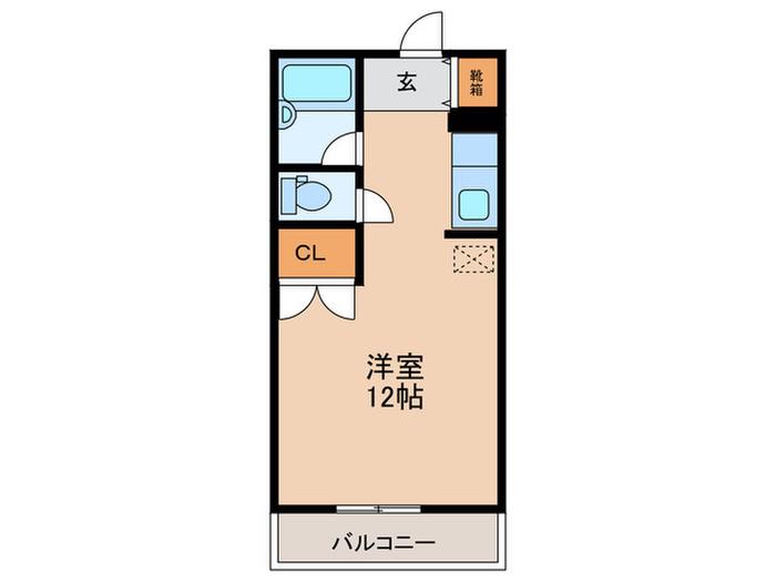ドミール郡元(ワンルーム/1階)の間取り写真