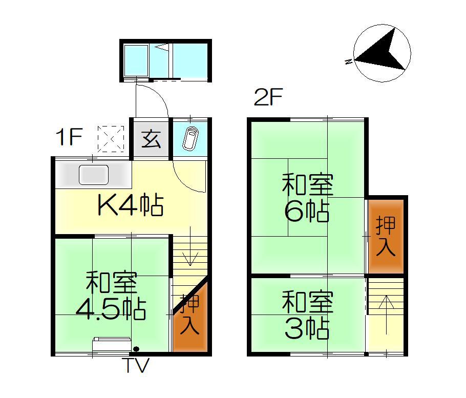 田中アパート(3K/1階)の間取り写真