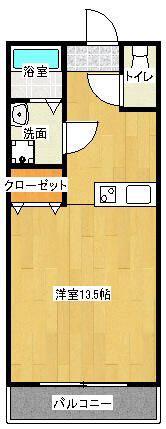 GREEN APPLE(ワンルーム/4階)の間取り写真