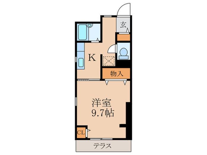 メゾンクレール(1K/1階)の間取り写真