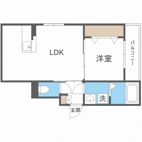 カトレア春日西(1LDK/3階)の間取り写真