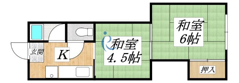 喜連マンション(2K/5階)の間取り写真