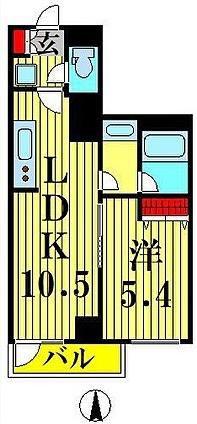 アートヴィラージュ亀戸(1LDK/4階)の間取り写真
