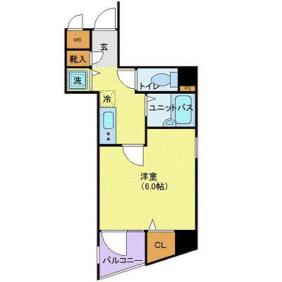 XEBEC中延(1K/4階)の間取り写真