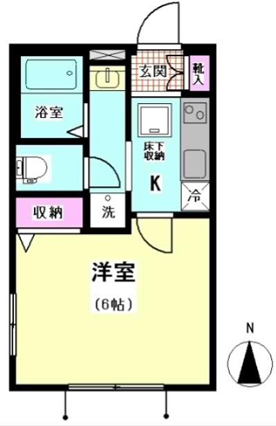 ドゥ シュクール(1K/1階)の間取り写真