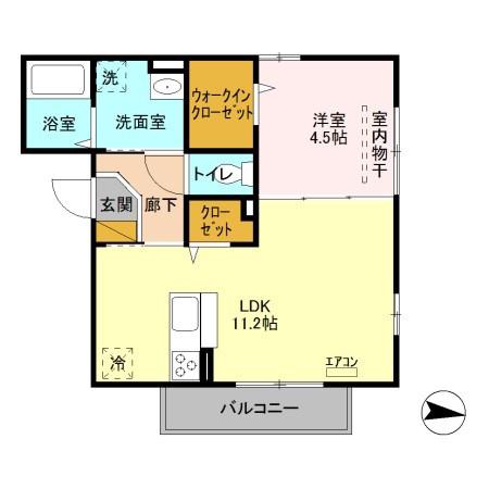 ソレーユ ヒロ(1LDK/2階)の間取り写真