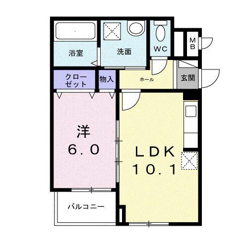 アビタ諸福(1LDK/2階)の間取り写真