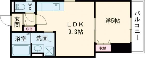 クリエオーレ横堤(1LDK/3階)の間取り写真