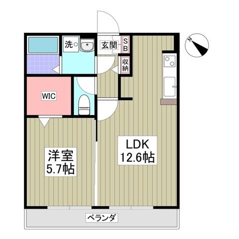 オーチャードコート(1LDK/2階)の間取り写真