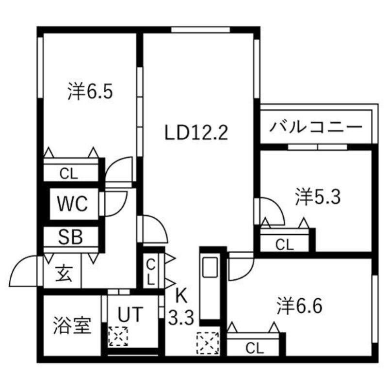 HOROHIRA BRIDGE RESIDENCE(3LDK/5階)の間取り写真