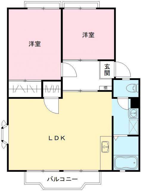 サンヴィレッジ(2LDK/1階)の間取り写真