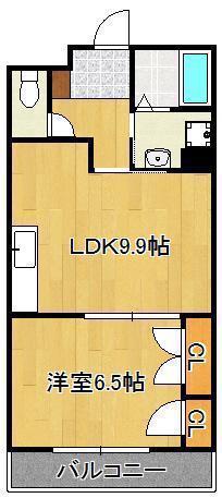 REZIA小倉(1LDK/9階)の間取り写真