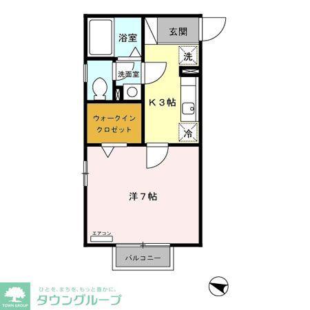 シャローム石神井公園(1K/2階)の間取り写真