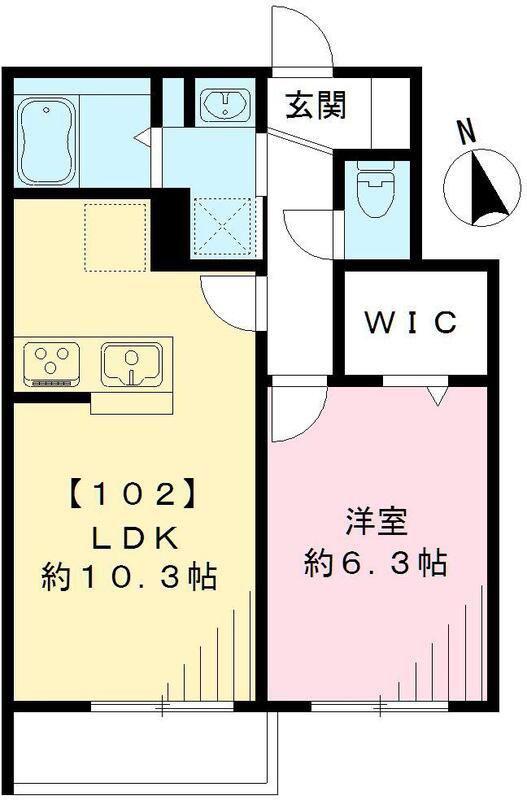 JR総武線 小岩駅 徒歩20分 2階建 築8年(1LDK/1階)の間取り写真