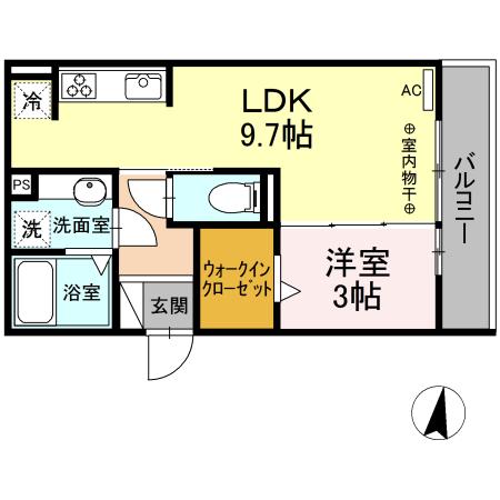 ザ・シティハウス白山(1LDK/2階)の間取り写真