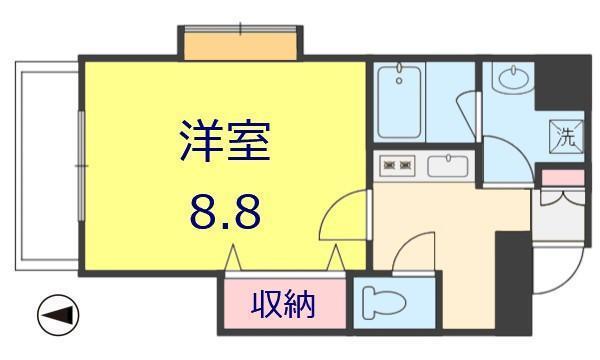 フェリス(1K/2階)の間取り写真