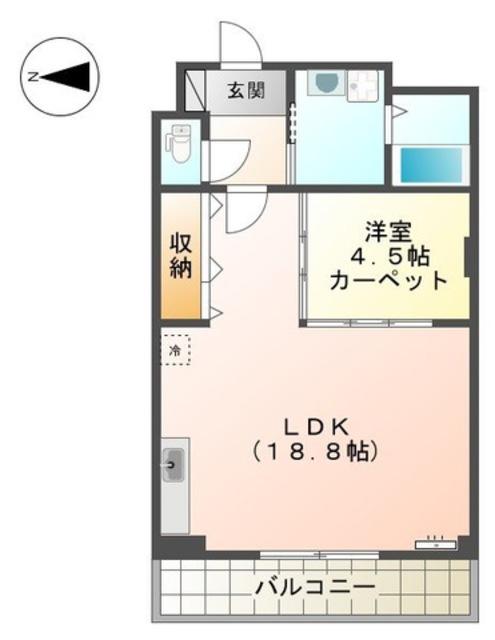 カステル・ヴェッチオ(1LDK/2階)の間取り写真