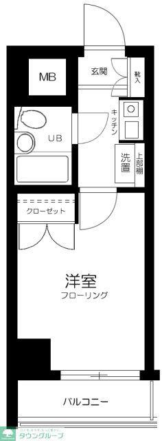 U・H神田川(1K/6階)の間取り写真