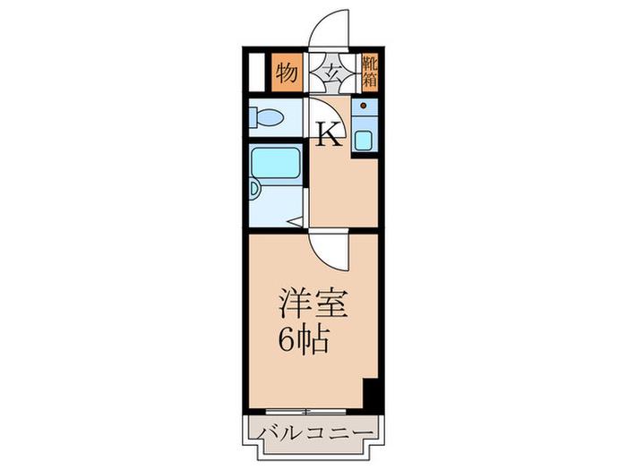 メルベーユ塚口(1K/2階)の間取り写真