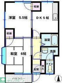 増田ハイツB(2DK/1階)の間取り写真