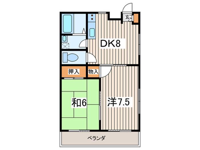 シャンクレール(2DK/3階)の間取り写真