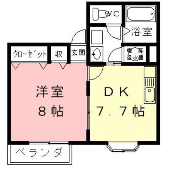 小川ハイツ(1DK/4階)の間取り写真