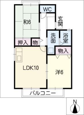 グリーンライフ青山 C棟(2LDK/2階)の間取り写真