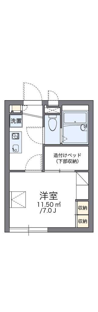 レオパレスルミエール(1K/2階)の間取り写真