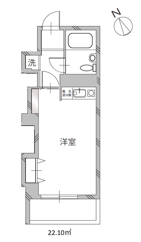 土橋ビル(1K/2階)の間取り写真