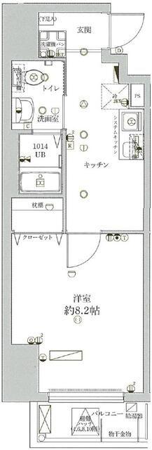RISINGPLACE巣鴨(1K/4階)の間取り写真