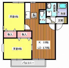 セジュール上鷺宮(2LDK/1階)の間取り写真