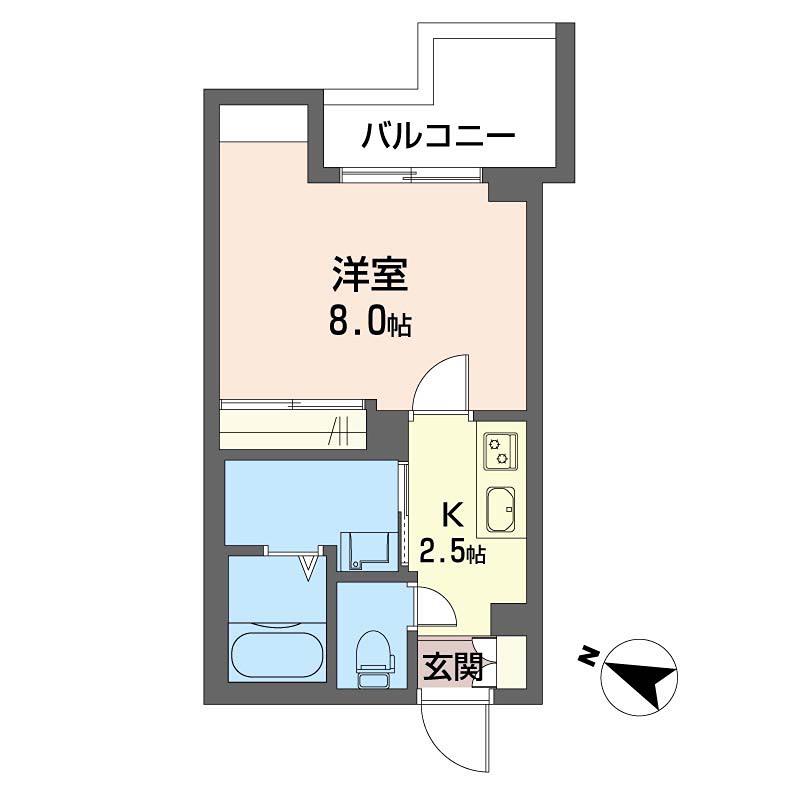 アリスティオ蘇我II(1K/3階)の間取り写真