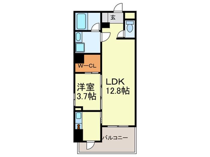 シャルマン愛知(1LDK/6階)の間取り写真