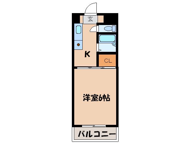 ホワイトマンション西新(1K/3階)の間取り写真