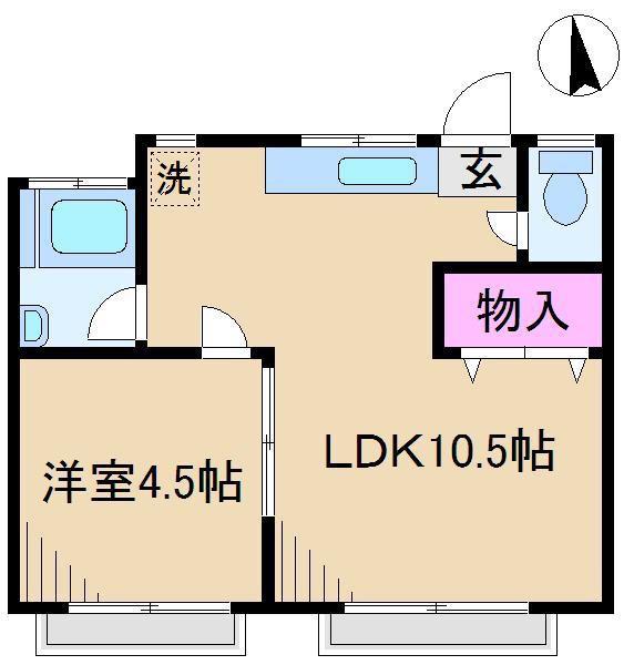 コーポ池田(1LDK/4階)の間取り写真