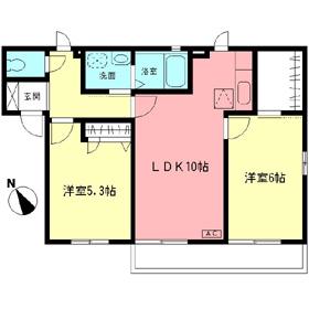 コーポラス菱沼II(2LDK/2階)の間取り写真
