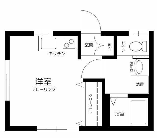 レスペデーザ(ワンルーム/2階)の間取り写真