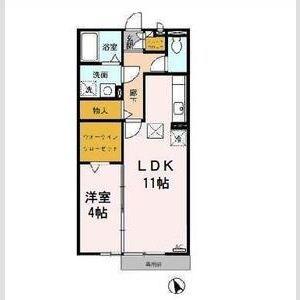 長久手ハイツ(1LDK/1階)の間取り写真
