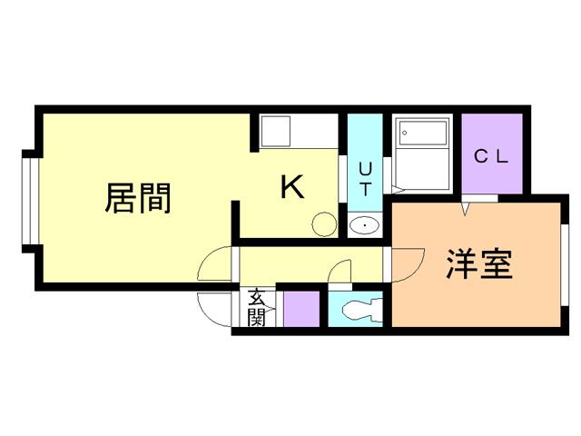 ROSSO C(1LDK/2階)の間取り写真