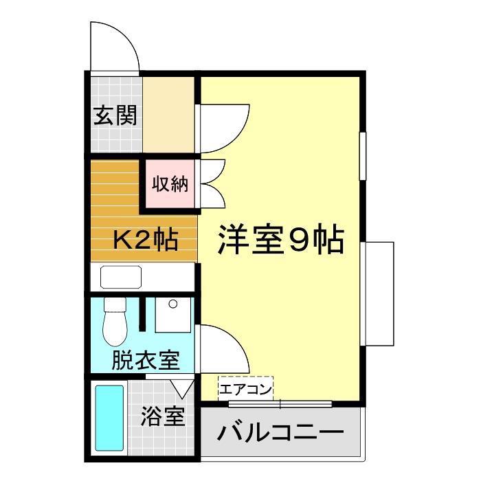 ニューライフ熊野(1K/3階)の間取り写真