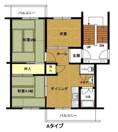 播磨本荘3号棟(3DK/3階)の間取り写真